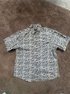 Vintage Woolrich Short-Sleeve Printed Camp Shirt - L